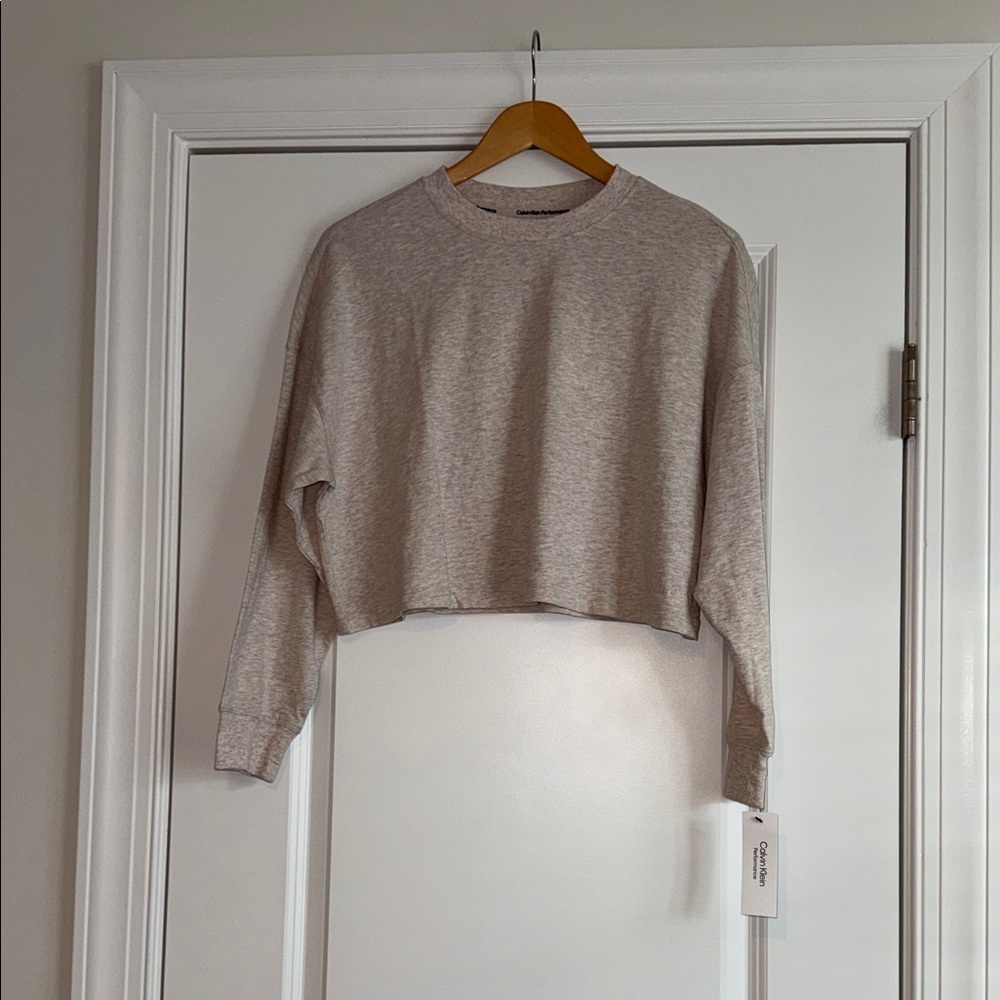 Calvin Klein Beige Cropped Performance Tee